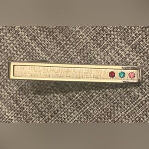 Sarah Coventry Sterling Silver TIE CLIP with gemstones. Vintage